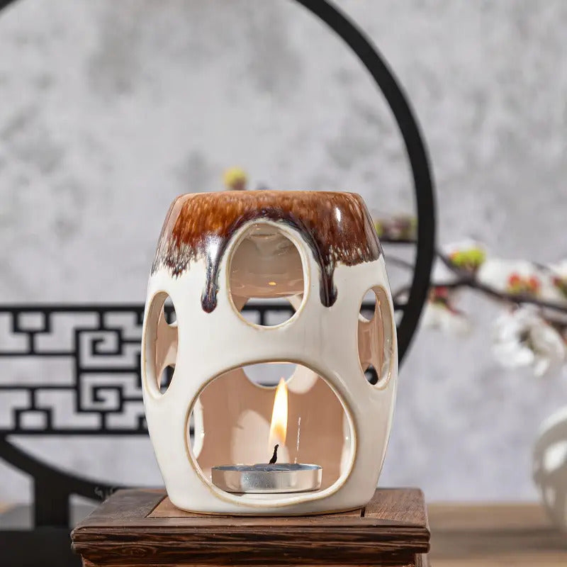 Eleganter Keramik Duftlampe für die Heimdekoration - Perfekt für Yoga, Meditation und Feiertagsfeiern-DianaCandleShop