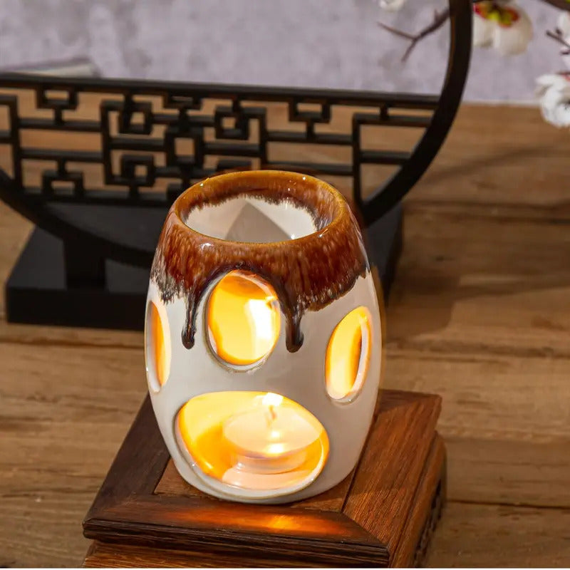 Eleganter Keramik Duftlampe für die Heimdekoration - Perfekt für Yoga, Meditation und Feiertagsfeiern-DianaCandleShop