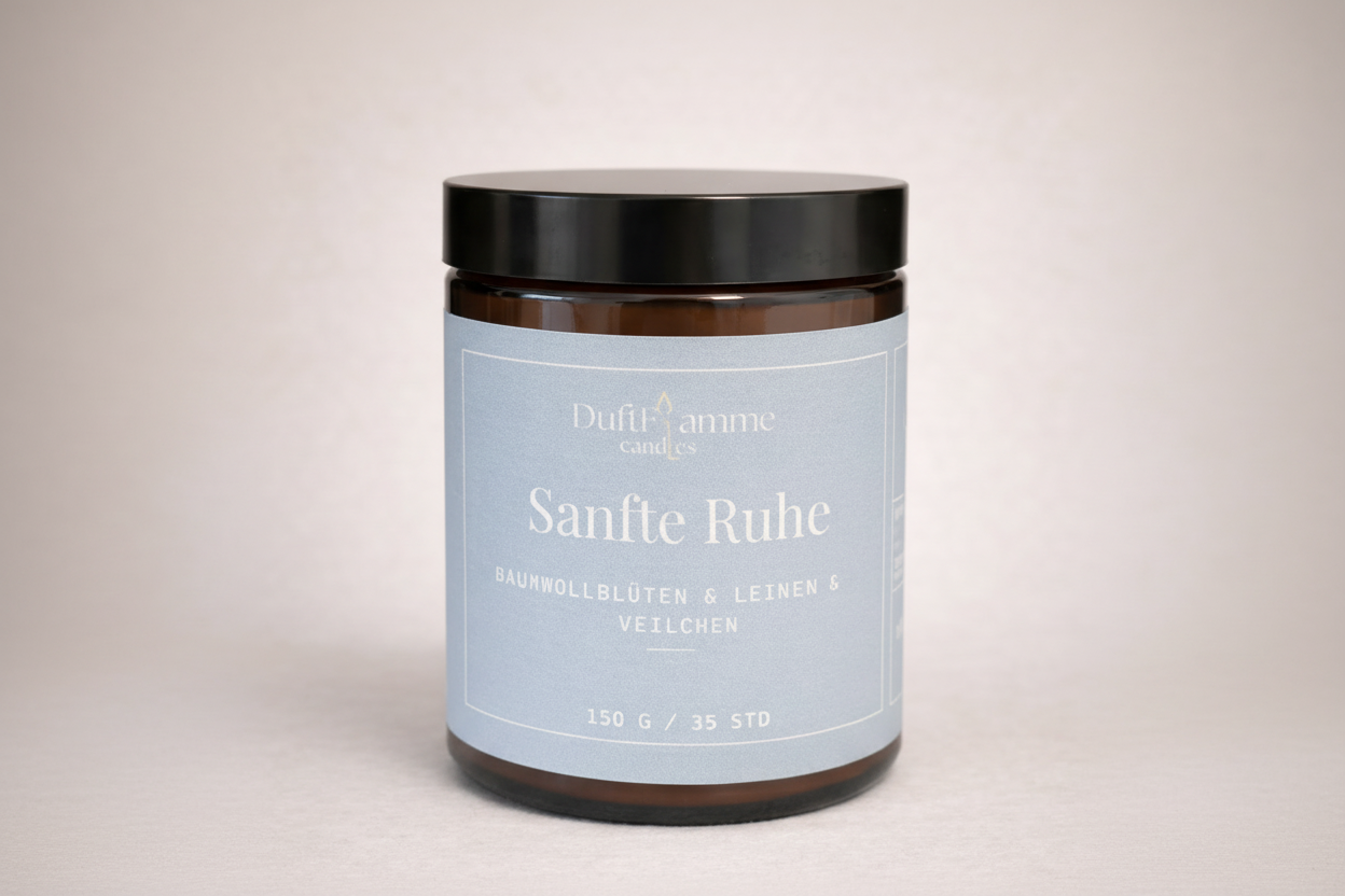 Sanfte Ruhe Duftkerze – Sojawachs | Entspannende, sanfte Aromakerze (150g)