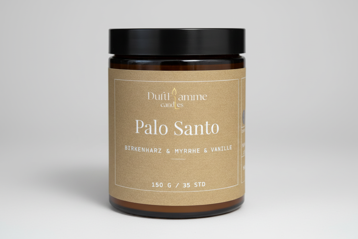 Handgemachte Duftkerze aus Sojawachs – Palo Santo