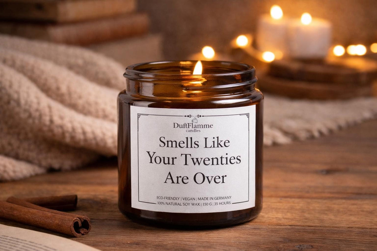 30. Geburtstag Duftkerze – Smells Like Your Twenties Are Over – Lustiges Geschenk zum 30 – Sojawachs Kerze im Glas personalisierbar