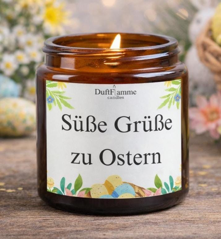 OsterGeschenk | Süße Grüße zu Ostern | Duftkerze Frühling | Ostergeschenk Idee | Deko Kerze Ostern
