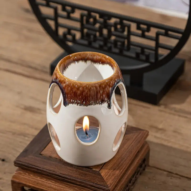 Eleganter Keramik Duftlampe für die Heimdekoration - Perfekt für Yoga, Meditation und Feiertagsfeiern-DianaCandleShop